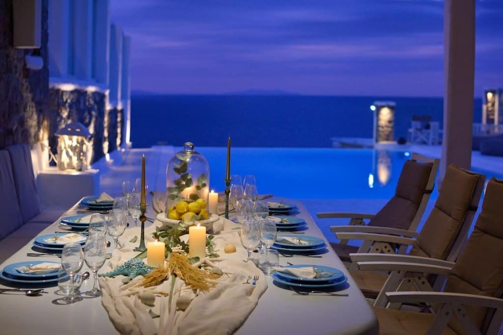 Mykonos Sea View Luxury Villa By Calypso Sunset Villas Mykonos Town Exteriör bild