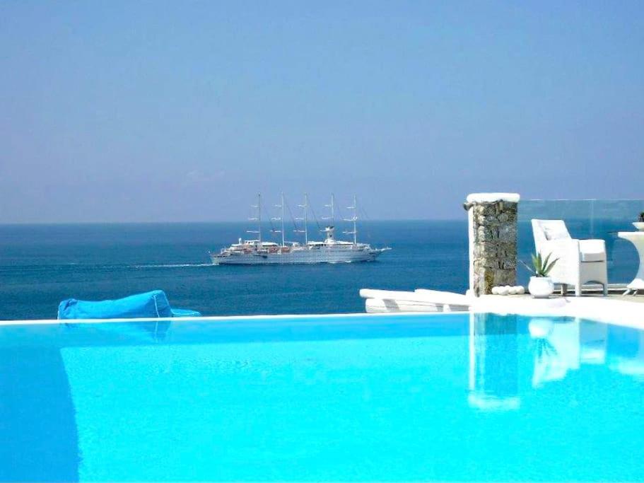 Mykonos Sea View Luxury Villa By Calypso Sunset Villas Mykonos Town Exteriör bild