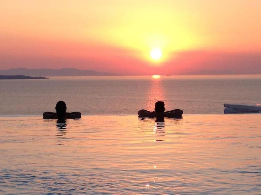 Mykonos Sea View Luxury Villa By Calypso Sunset Villas Mykonos Town Exteriör bild
