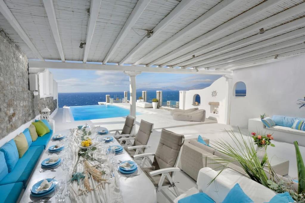 Mykonos Sea View Luxury Villa By Calypso Sunset Villas Mykonos Town Exteriör bild