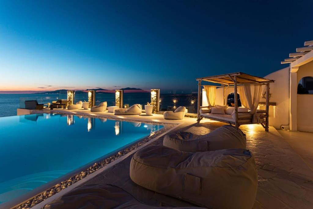 Mykonos Sea View Luxury Villa By Calypso Sunset Villas Mykonos Town Exteriör bild