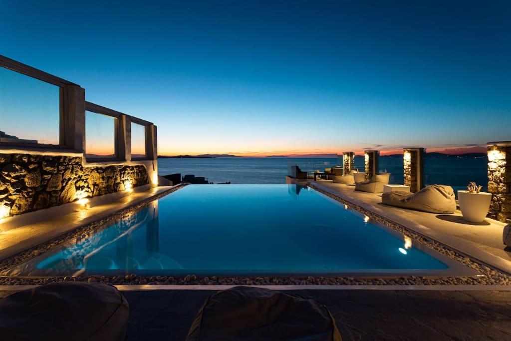 Mykonos Sea View Luxury Villa By Calypso Sunset Villas Mykonos Town Exteriör bild
