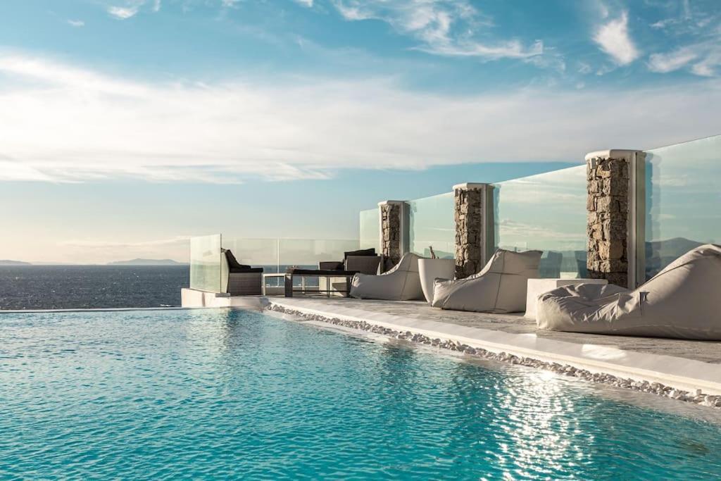 Mykonos Sea View Luxury Villa By Calypso Sunset Villas Mykonos Town Exteriör bild